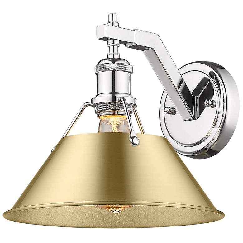 Image 1 Orwell 10" Wide Wall Sconce in Chrome with Brushed Champagne Bronze
