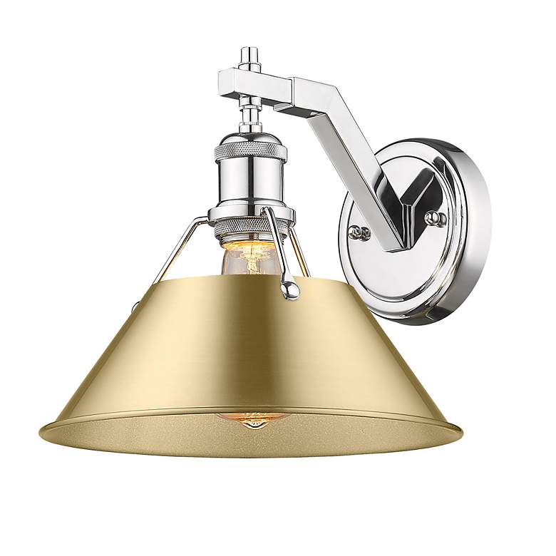 Image 2 Orwell 10" Wide Wall Sconce in Chrome with Brushed Champagne Bronze more views