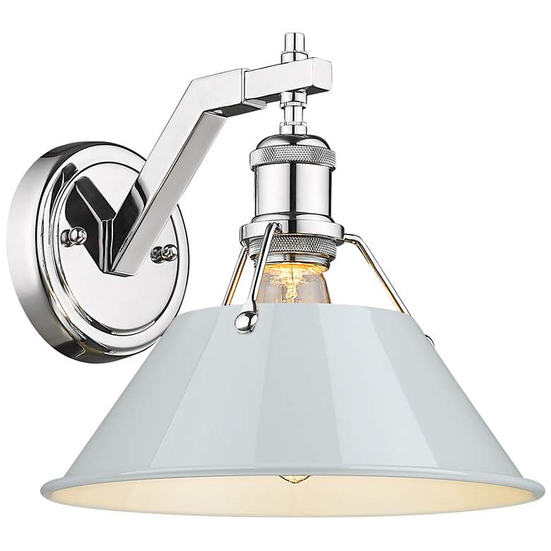 Image 1 Orwell 10" Wide Wall Sconce in Chrome with Dusky Blue