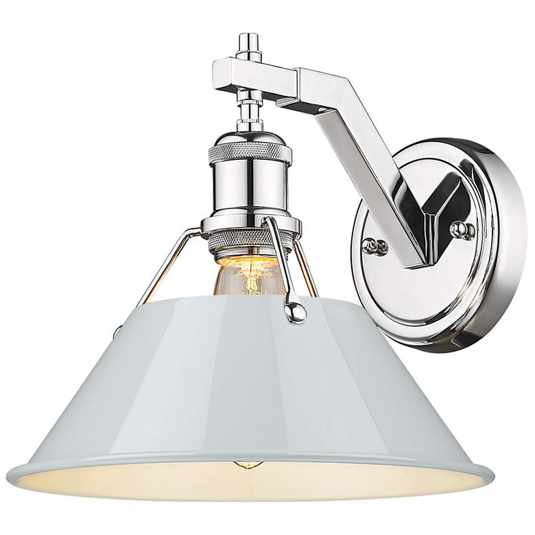Image 3 Orwell 10" Wide Wall Sconce in Chrome with Dusky Blue more views