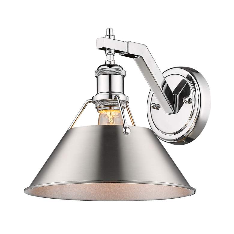 Image 2 Orwell 10" Wide Wall Sconce in Chrome with Pewter more views
