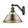 Thumbnail3 of Orwell 10" Wide Wall Sconce in Matte Black with Aged Brass more views