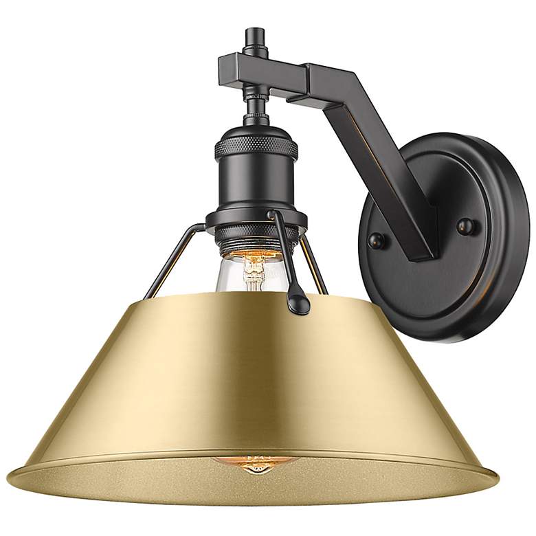 Image 1 Orwell 10" Wide Wall Sconce in Matte Black with Brushed Champagne Bron