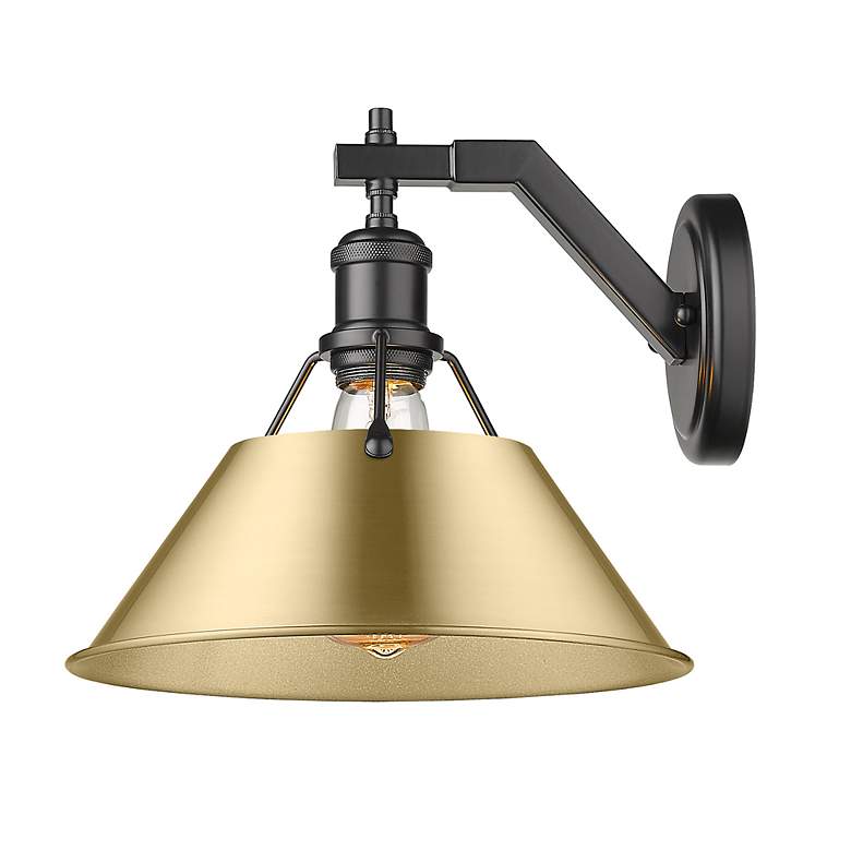 Image 3 Orwell 10" Wide Wall Sconce in Matte Black with Brushed Champagne Bron more views