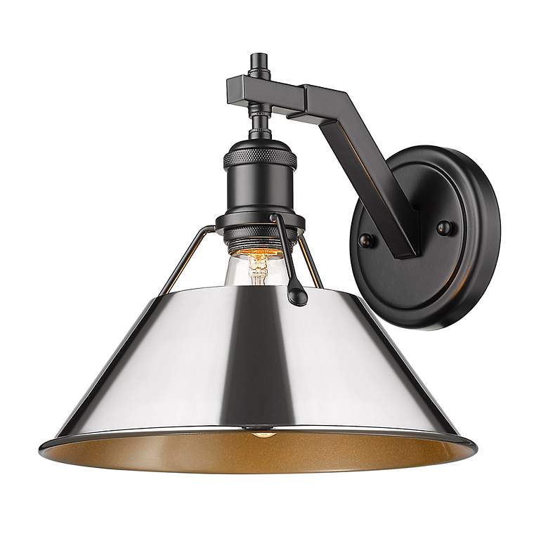 Image 2 Orwell 10" Wide Wall Sconce in Matte Black with Chrome more views