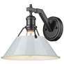 1_Orwell 10" Wide Wall Sconce in Matte Black with Dusky Blue