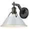 Orwell 10" Wide Wall Sconce in Matte Black with Dusky Blue
