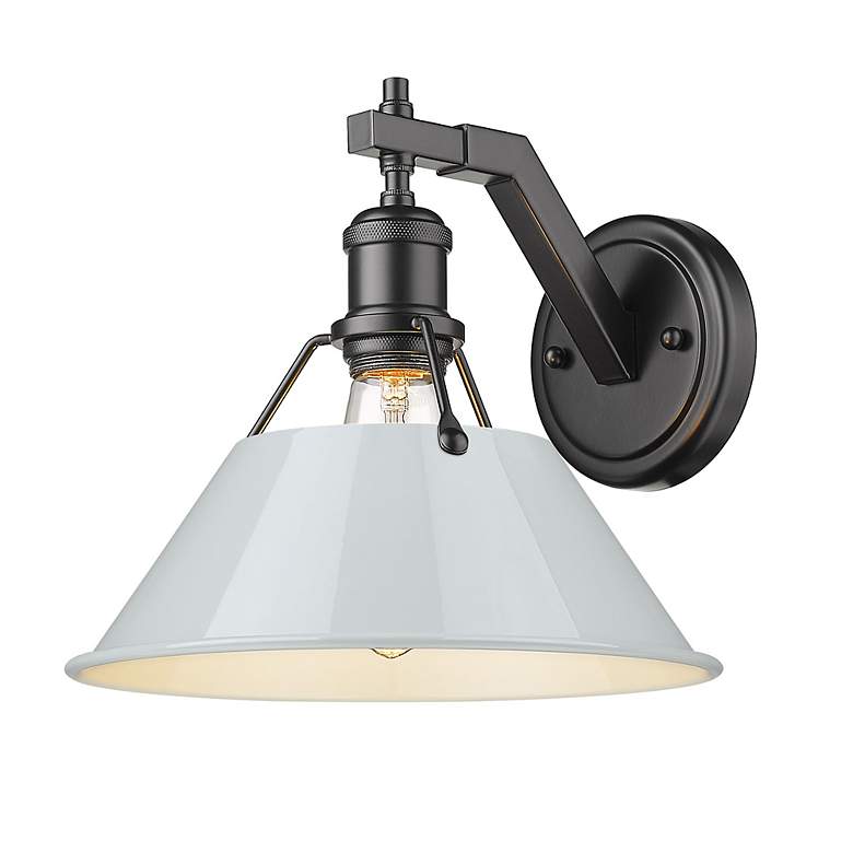 Image 2 Orwell 10" Wide Wall Sconce in Matte Black with Dusky Blue more views
