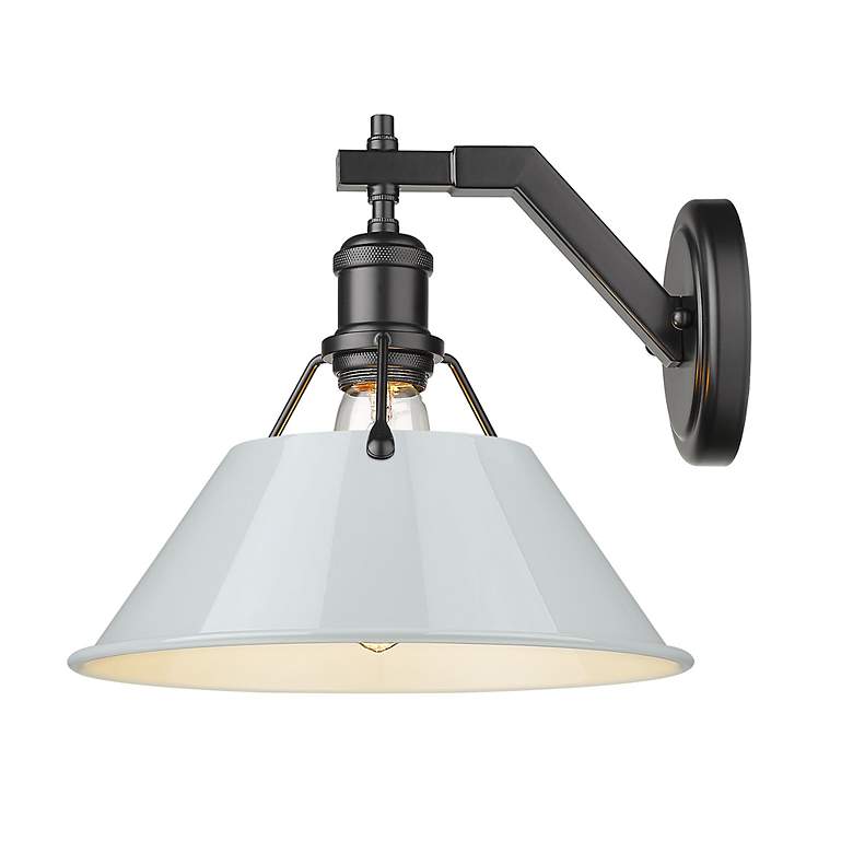 Image 3 Orwell 10" Wide Wall Sconce in Matte Black with Dusky Blue more views