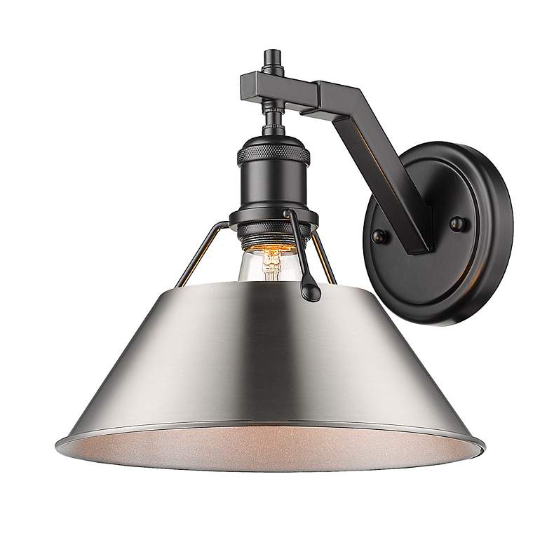 Image 2 Orwell 10" Wide Wall Sconce in Matte Black with Pewter more views