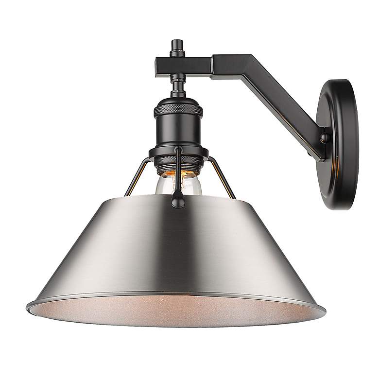 Image 3 Orwell 10" Wide Wall Sconce in Matte Black with Pewter more views