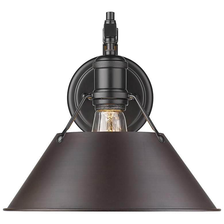 Image 1 Orwell 10" Wide Wall Sconce in Matte Black with Rubbed Bronze