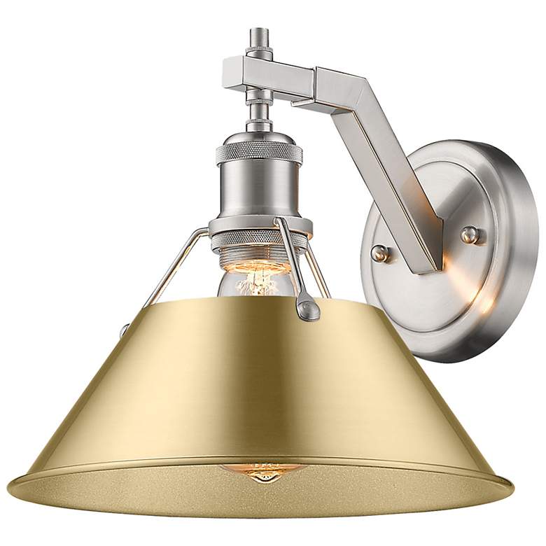 Image 1 Orwell 10" Wide Wall Sconce in Pewter with Brushed Champagne Bronze