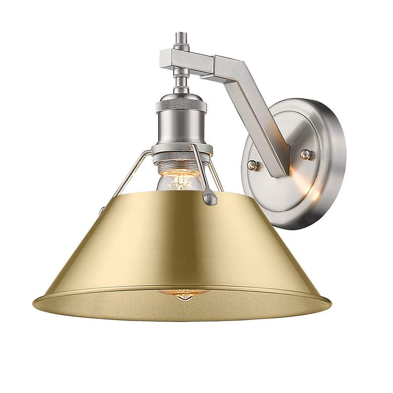 Image 2 Orwell 10" Wide Wall Sconce in Pewter with Brushed Champagne Bronze more views