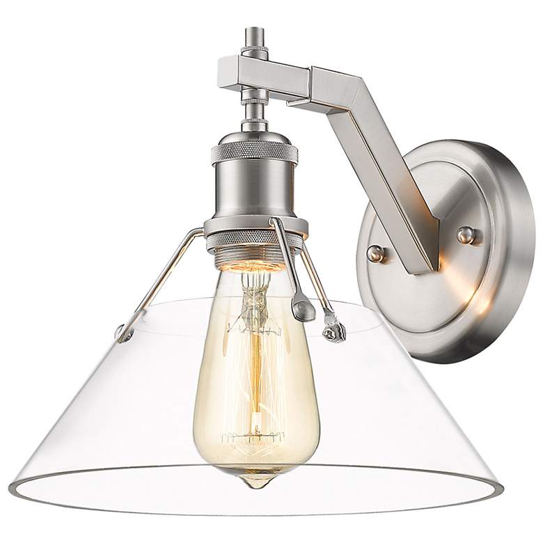 Image 1 Orwell 10" Wide Wall Sconce in Pewter with Clear Glass