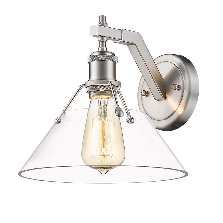 Image 2 Orwell 10" Wide Wall Sconce in Pewter with Clear Glass more views