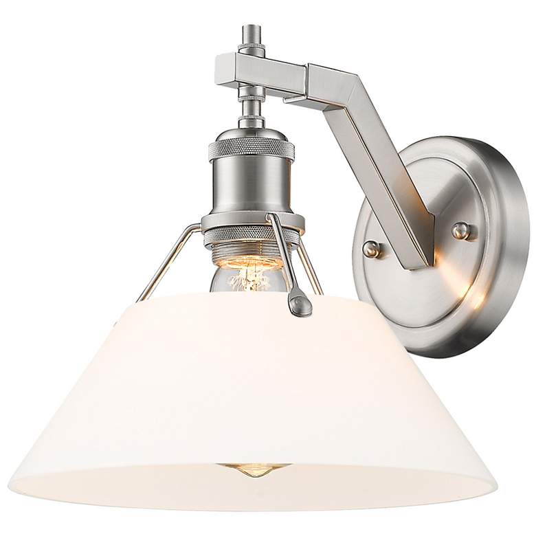 Image 1 Orwell 10" Wide Wall Sconce in Pewter with Opal Glass