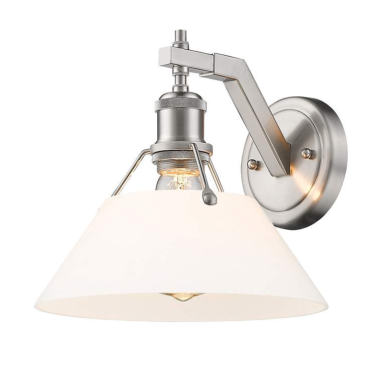 Image 2 Orwell 10" Wide Wall Sconce in Pewter with Opal Glass more views