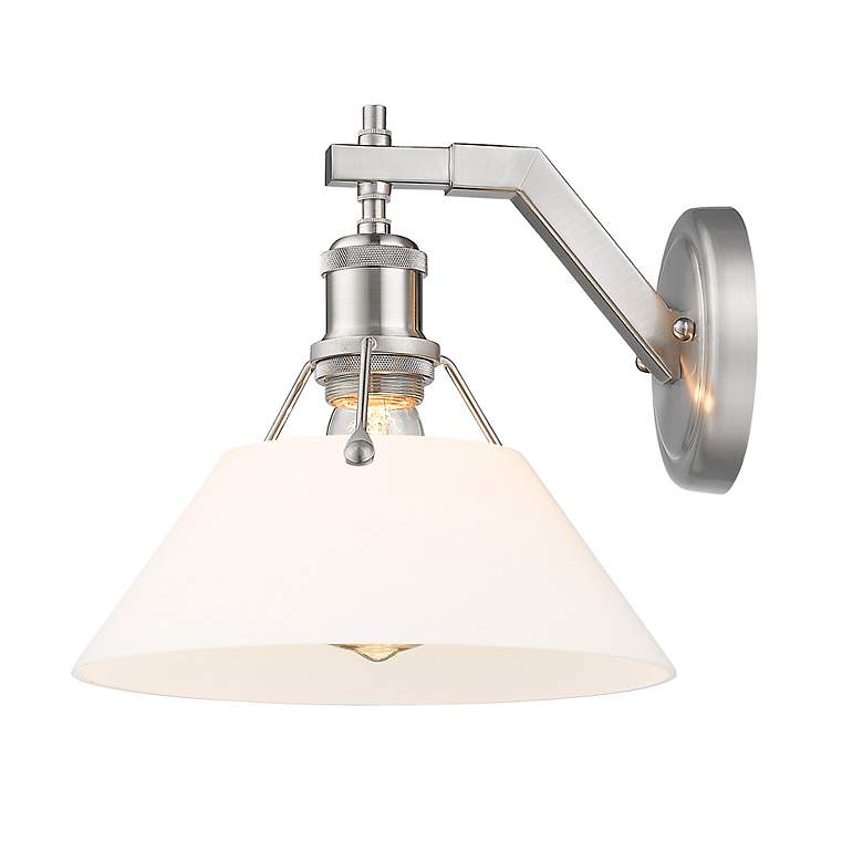 Image 3 Orwell 10" Wide Wall Sconce in Pewter with Opal Glass more views