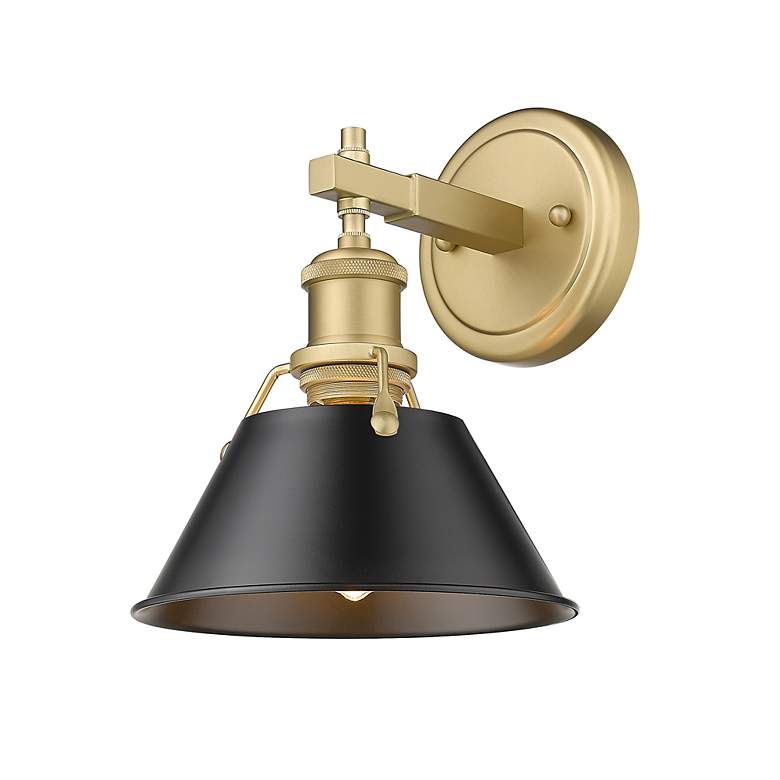 Image 2 Orwell 10"H Brushed Champagne Bronze and Black Wall Sconce more views