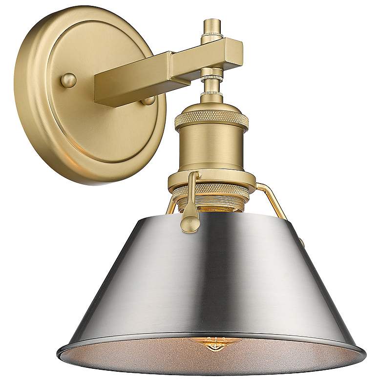 Image 1 Orwell 10"H Brushed Champagne Bronze and Pewter Wall Sconce