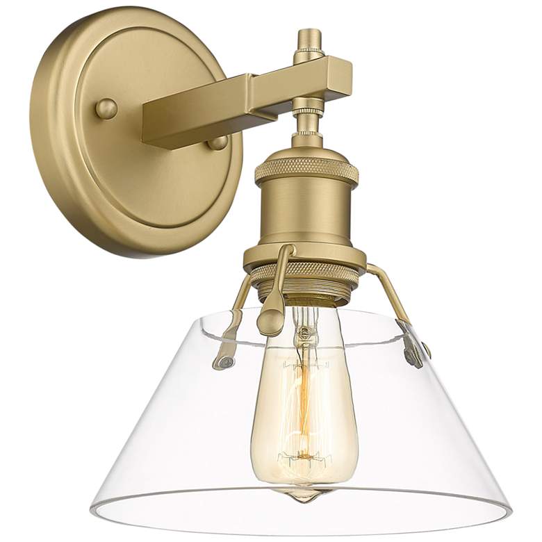 Image 1 Orwell 10"H Brushed Champagne Bronze Clear Glass Wall Sconce