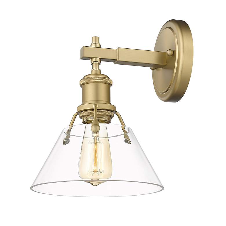 Image 3 Orwell 10"H Brushed Champagne Bronze Clear Glass Wall Sconce more views