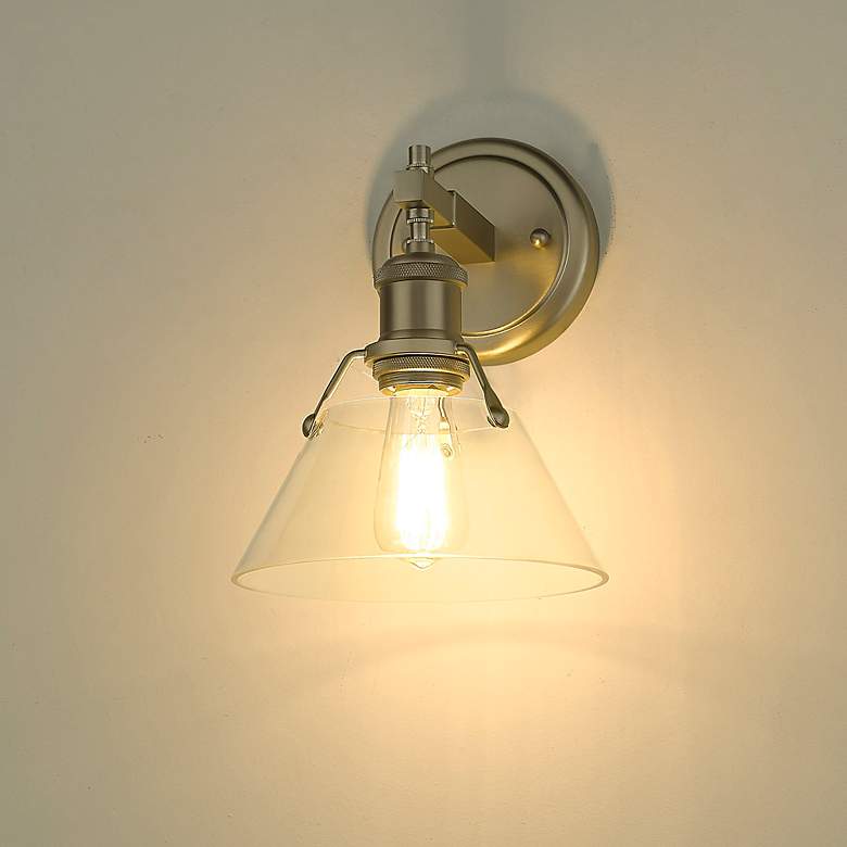 Image 4 Orwell 10"H Brushed Champagne Bronze Clear Glass Wall Sconce more views