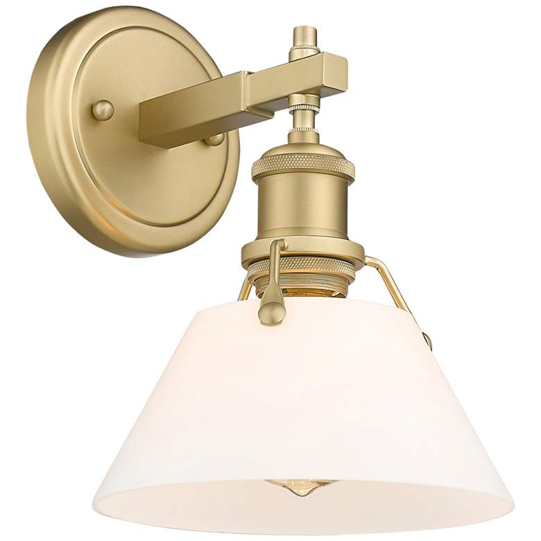 Image 1 Orwell 10"H Brushed Champagne Bronze Opal Glass Wall Sconce
