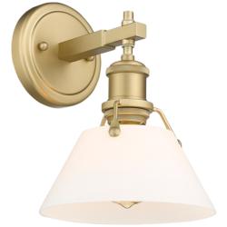 Orwell 10&quot;H Brushed Champagne Bronze Opal Glass Wall Sconce