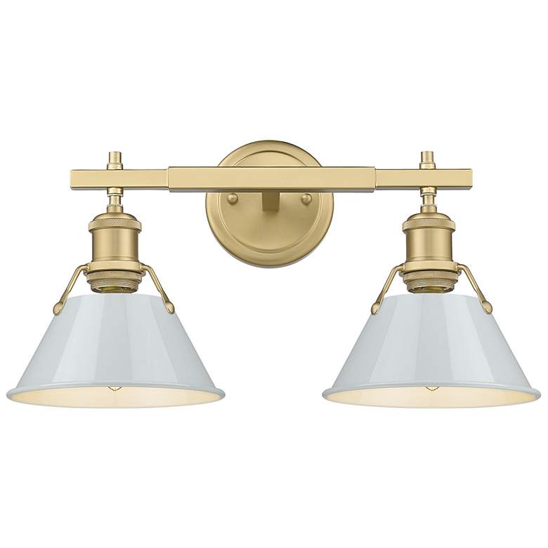 Image 1 Orwell 10"H Champagne Bronze 2-Light Sconce w/ Dusky Blue