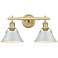 Orwell 10"H Champagne Bronze 2-Light Sconce w/ Dusky Blue