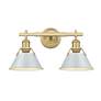 2_Orwell 10"H Champagne Bronze 2-Light Sconce w/ Dusky Blue more views