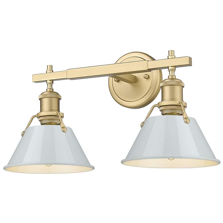 Image 3 Orwell 10"H Champagne Bronze 2-Light Sconce w/ Dusky Blue more views