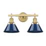 2_Orwell 10"H Champagne Bronze 2-Light Sconce w/ Matte Navy more views