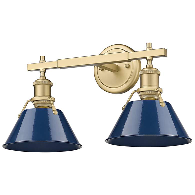 Image 4 Orwell 10"H Champagne Bronze 2-Light Sconce w/ Matte Navy more views