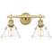 Orwell 10"H Champagne Bronze 2-Light Sconce with Clear Glass