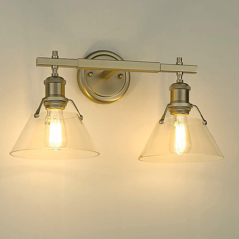 Image 1 Orwell 10"H Champagne Bronze 2-Light Sconce with Clear Glass