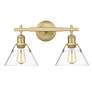3_Orwell 10"H Champagne Bronze 2-Light Sconce with Clear Glass more views