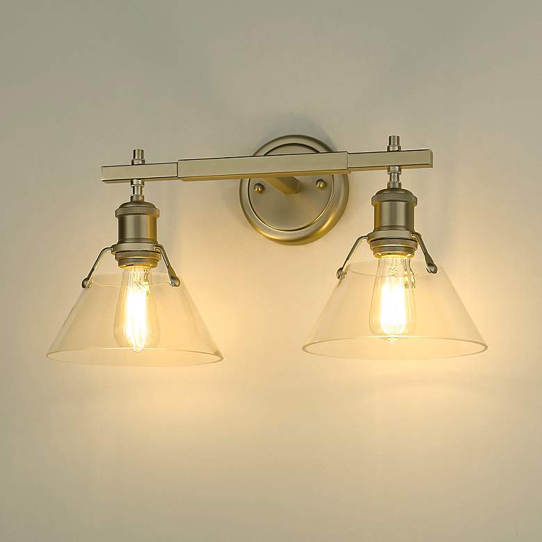Image 5 Orwell 10"H Champagne Bronze 2-Light Sconce with Clear Glass more views