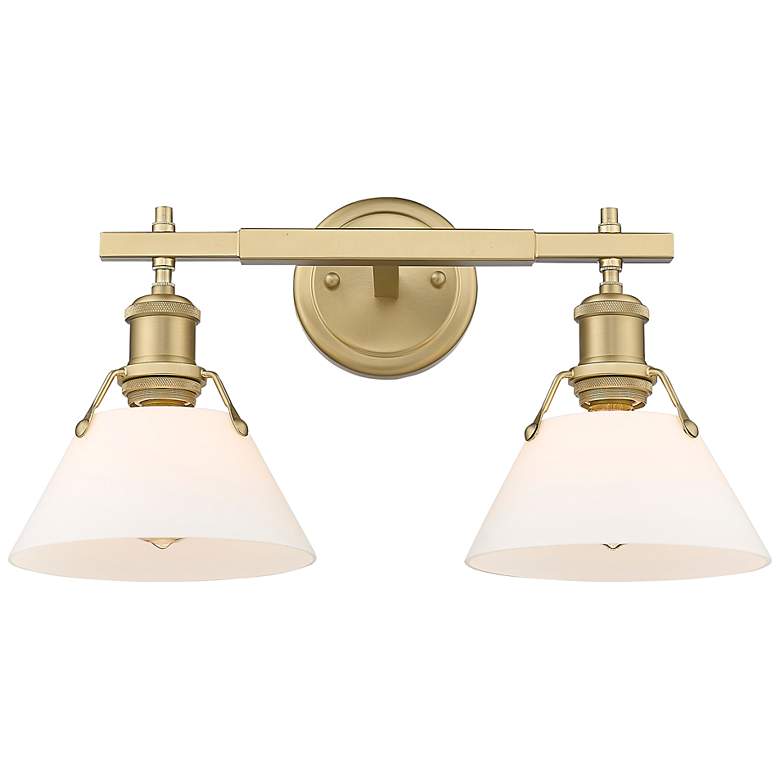 Image 2 Orwell 10"H Champagne Bronze 2-Light Sconce with Opal Glass