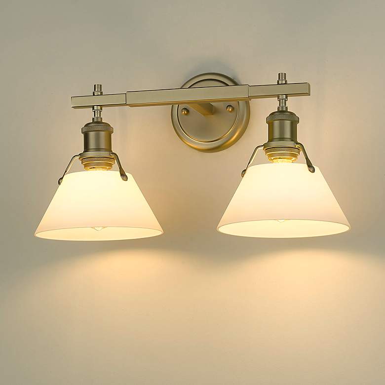 Image 5 Orwell 10"H Champagne Bronze 2-Light Sconce with Opal Glass more views