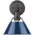 Orwell 10"H Matte Black Metal Wall Sconce with Navy Shade
