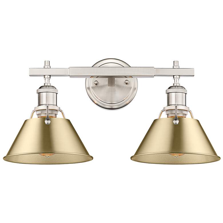 Image 1 Orwell 10"H Pewter and Champagne Bronze 2-Light Wall Sconce