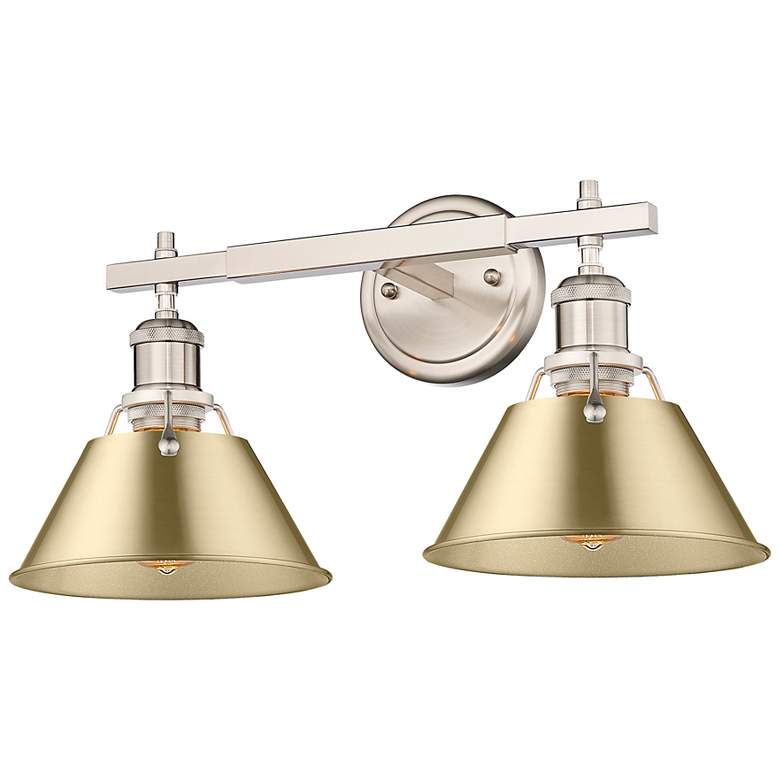 Image 3 Orwell 10"H Pewter and Champagne Bronze 2-Light Wall Sconce more views