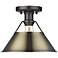 Orwell 10"W Matte Black and Aged Brass Ceiling Light