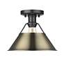 2_Orwell 10"W Matte Black and Aged Brass Ceiling Light more views