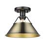 3_Orwell 10"W Matte Black and Aged Brass Ceiling Light more views