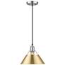 1_Orwell 10"W Pewter w/ Brushed Champagne Bronze Mini Pendant