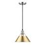 2_Orwell 10"W Pewter w/ Brushed Champagne Bronze Mini Pendant more views